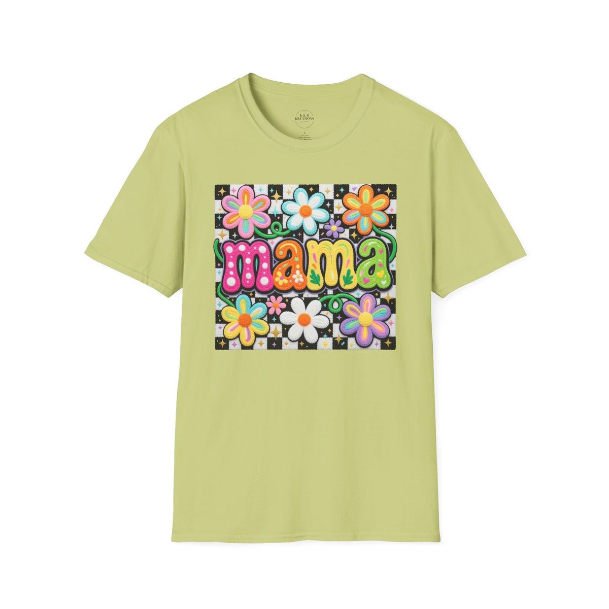 Mama Floral Retro T-Shirt — Colorful 'mama' Flower Graphic Tee for Mother's Day