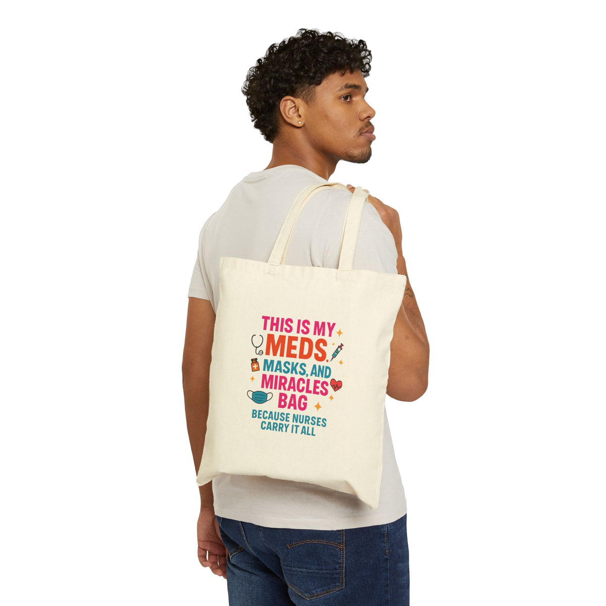Nurse Appreciation Tote Bag, Gift for Nurses, Medical Work Bag, Canvas Love Bag, Career Tote for Healthcare