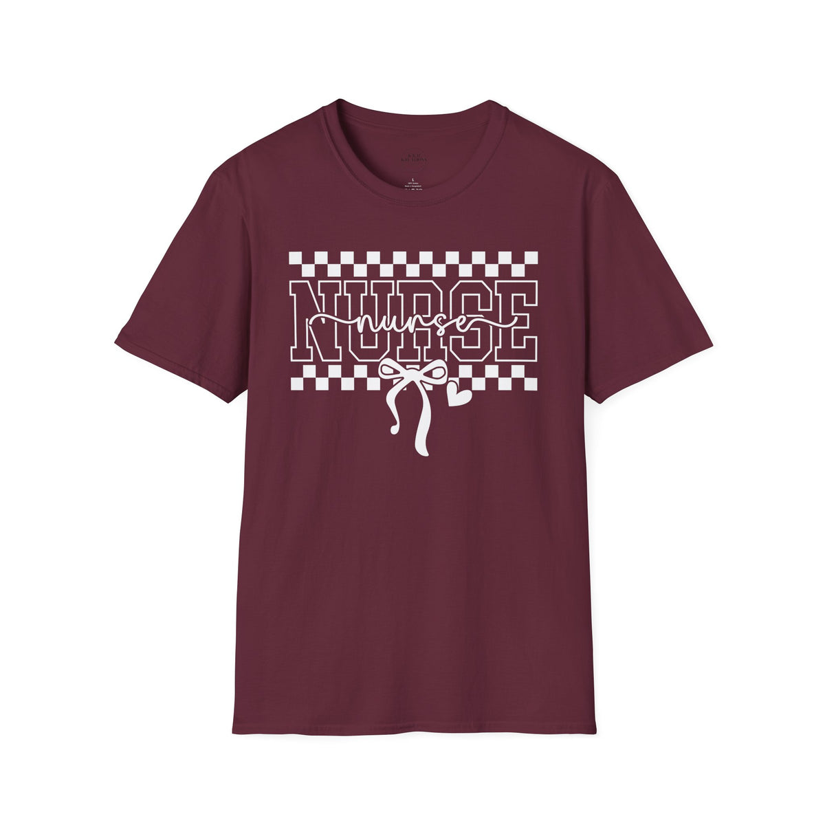 Nurse Retro Checkerboard Tee – Stethoscope Graphic Shirt for Nurses