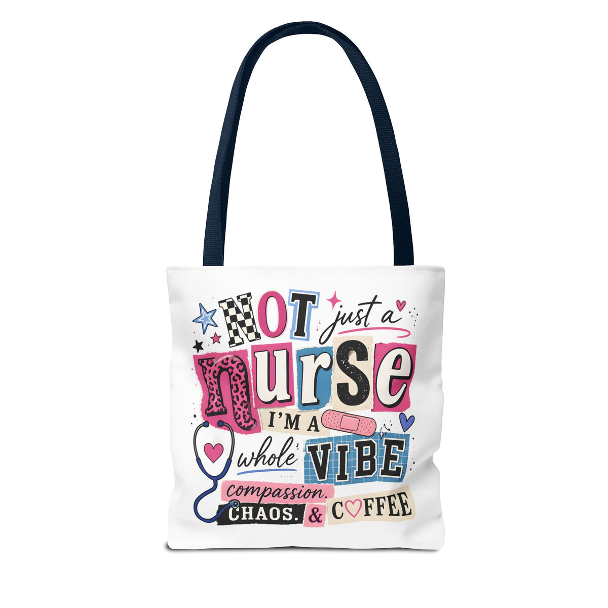 Nurse Vibe Tote Bag — "Not Just a Nurse, I'm a Whole Vibe" Floral Medical Tote