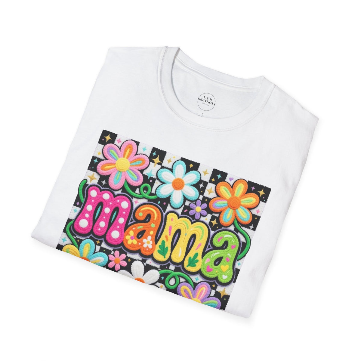 Mama Floral Retro T-Shirt — Colorful 'mama' Flower Graphic Tee for Mother's Day