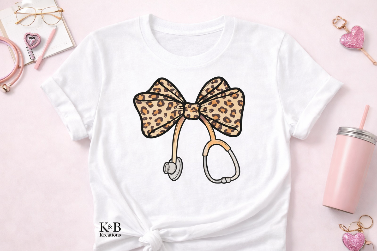 Bows & Stethoscopes Graphic T-shirt